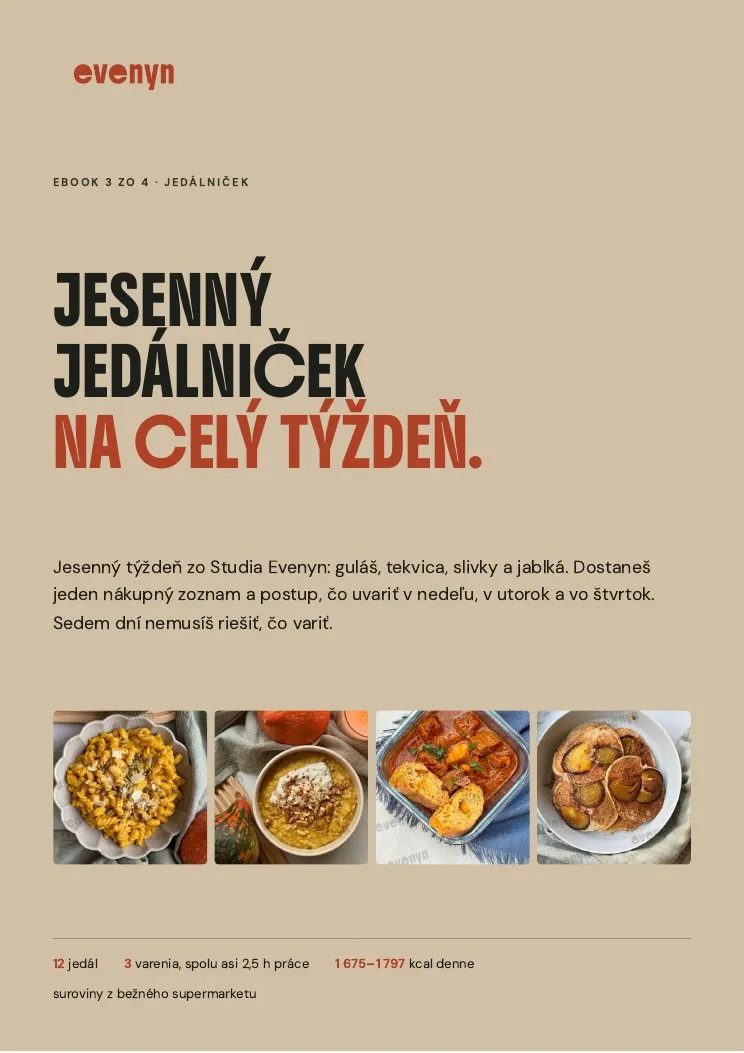 Titulná strana ebooku Jesenný jedálniček na celý týždeň